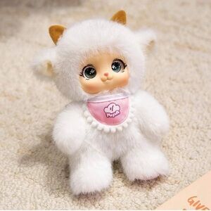 18cm Kawaii Cute Animals Vinyl Face Plush Toys w Keychain Strap